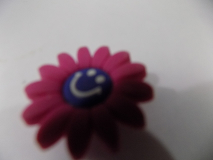 Croc Shoe Charm multi petal flower blue smiley face