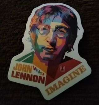 John Lennon Beatles band sticker for luggage water bottle tool box hard hat