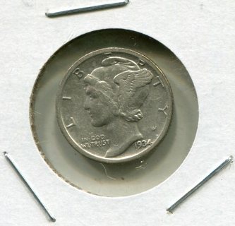 1934 P Mercury Dime-90% Silver!