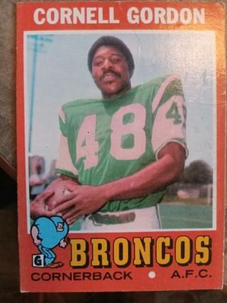 1971 TOPPS CORNELL GORDON DENVER BRONCOS FOOTBALL CARD# 256