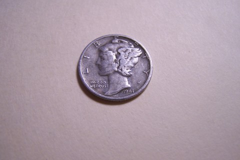 Silver 1941-D Winged Liberty Head Mercury Dime