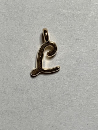 GOLD INITIAL LETTER CHARM~#L4~1 CHARM ONLY~CURSIVE~FREE SHIPPING!