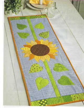 NEW~SUNFLOWER MORNING TABLE RUNNER PATTERN~FREE SHIP