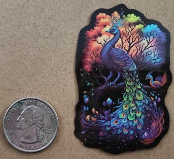 Neon Peacock Sticker