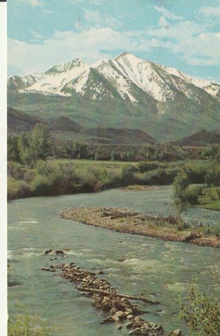 Vintage Unused Postcard: b: Mount Sopris & Crystal River, CO