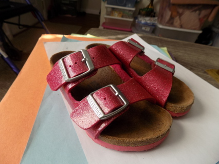 Birkenstock Metallic pink girls sandals Made in Germany 7 inch long