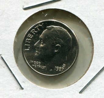 1987 D Roosevelt Dime-From Mint Set-B.U.