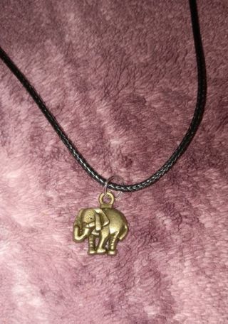 Elephant charm rope cord necklace nwt
