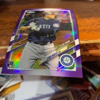 2021 topps chrome update purple rookie debut Evan white rookie baseball card 