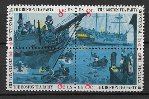 1976 Sc1483a Boston Tea Party MNH block of 4