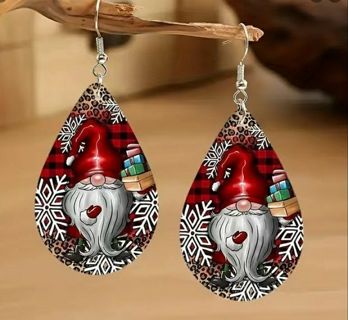 Santa Gnome Double Sided Earrings B-6