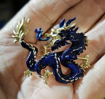 Blue Chinese Dragon Pin