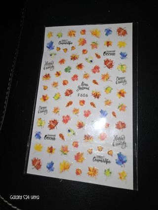 Fall leaves nail sheet