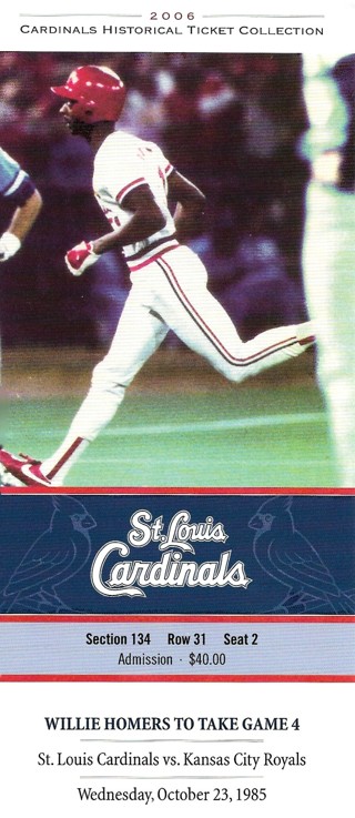 2006 St. Louis Cardinals Historical Ticket Collection Willie Homers To Take Game 4 Issued 6/19/06