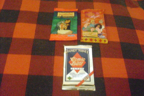 Three Sealed Trading cards Packs Disney