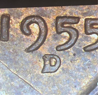 1955 D/D RPM 004 Wheat cent 