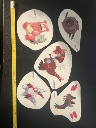 5 Pokemon Stickers (a)