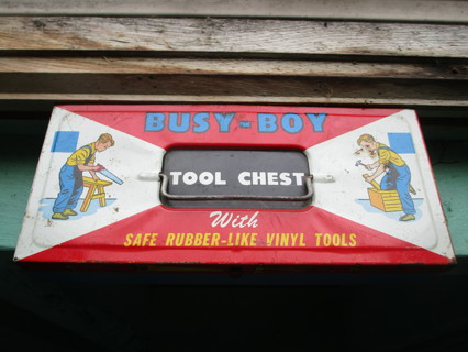 1950's/60' vintage kids metal tool box 