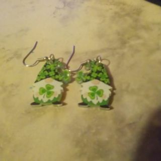 Acrylic Saint Patrick's Day Gnome Earrings