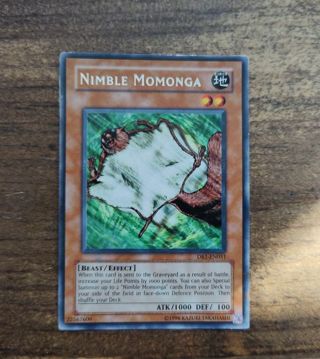 Yu-Gi-Oh Card silver foil title Rare Nimble Momonga