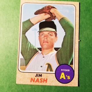  1968 - TOPPS BASEBALL CARD NO. 324 - JIM NASH - A'S