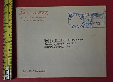 One Lawrence Welk Christmas Card And Envelope. Last one