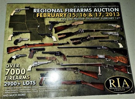 2013 Regional RIA Firearms Auction Catalog softcover 328 pages 8 1/2" x 11"  3919 Lots weight 29 oz.