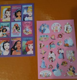 2 SHEETS OF DISNEY PRINCESS STICKERS (LOOK AT PICTURES FOR DETAILS.)