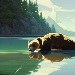 Listia Digital Collectible: Grizzly fishing
