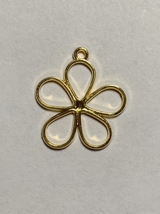 OPEN BEZEL FLOWER CHARM~#8~GOLD~1 CHARM ONLY~FREE SHIPPING!