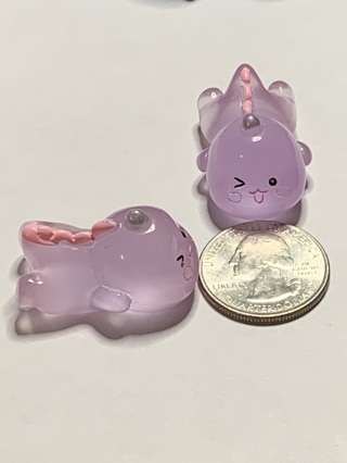 MILK DRAGONS~#4~PURPLE~SET OF 2~GLOW IN THE DARK~FREE SHIPPING!