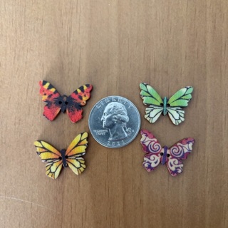 Wooden Butterfly Buttons (C)