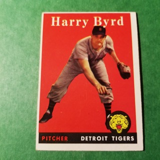 1958 - TOPPS   NRMT+ BASEBALL  CARD NO. 154 - HARRY BYRD - TIGERS