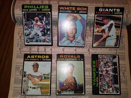 Six Card 1971 Topps Lot