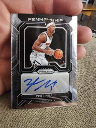 Zeke Nnaji signature prizm card NBA