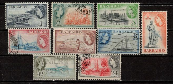 Barbados Stamps w Queen Elizabeth 1950s