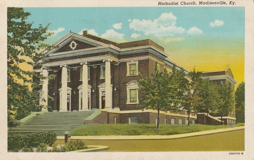 Vintage Used Postcard: (z) 1950 Methodist Church, Madisonville, KY
