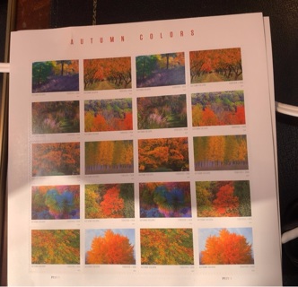 Brand New Sheet of USPS Forever Stamps Foliage Autumn Colors