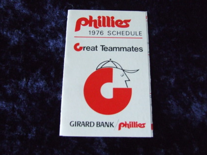 1976 Philadelphia Phillies Baseball Schedule 