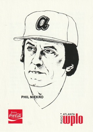 1978 Phil Niekro, Atlanta Braves Coca-Cola WPLO Radio Baseball Card