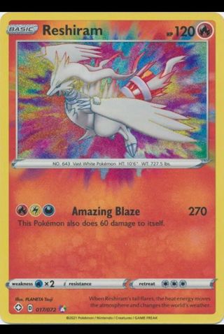 NM Amazing Rare Reshiram SWSH Pokemon card TCG