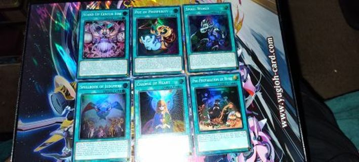 6 mint condition Super Rare Holo Yugioh Spell Cards