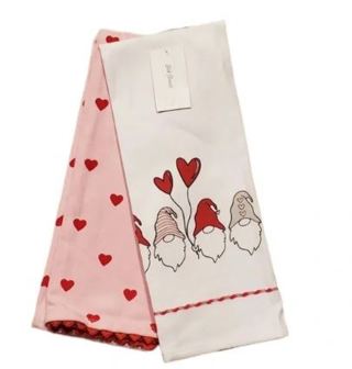 Target Valentines Day Love Hearts Gnome Dish Towel Set
