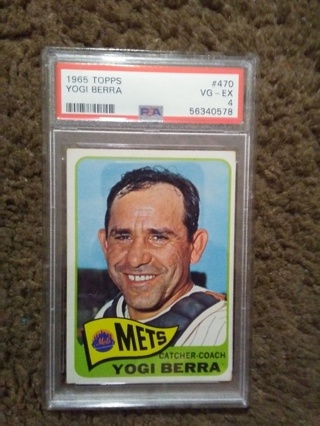 1965 Topps Yogi Berra PSA Graded 4 Card.