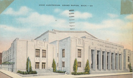 Vintage Used Postcard: 1949 Civic Auditorium, Grand Rapids, MI