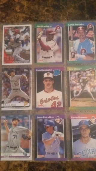 set of 9 mixed baseball cards free shipping