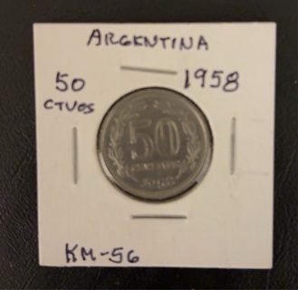 1958 Argentina Brilliant Uncirculated Foreign Coin