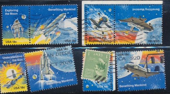 United States: 1981, (6) Space Traveling Stamps, Used, US-1912, 13, 14, 16, 19 (2)