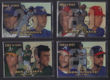 1999 Flair Showcase 7-Card Serial Numbered Parallel Lot - #ed /1500 /3000 /6000