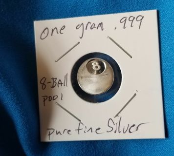 ☆NEW☆ .999 pure fine Silver 8 ball~ one gram collectable